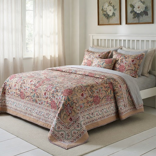 Indian Hand Block Printed Cotton Dohar Queen Size | 260613