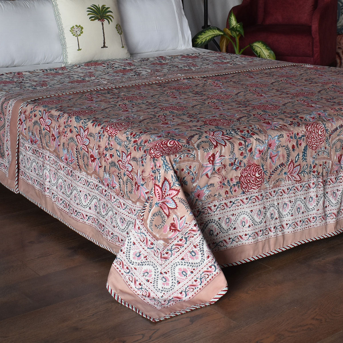 Indian Hand Block Printed Cotton Dohar Queen Size | 260613