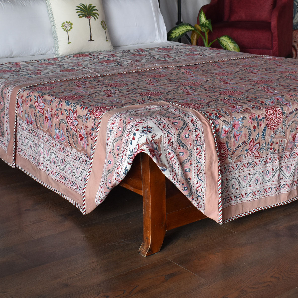 Indian Hand Block Printed Cotton Dohar Queen Size | 260613