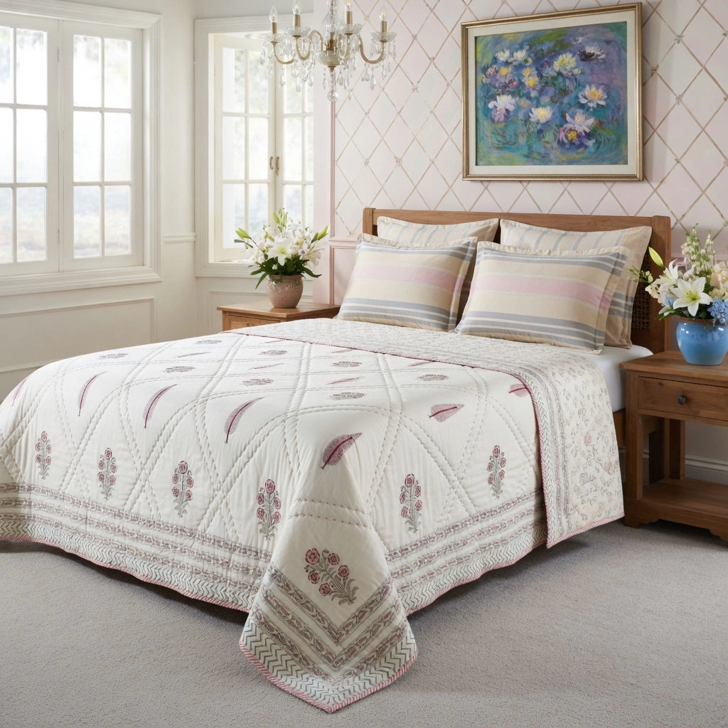 90x108 Inch Oversized Cotton Queen Size Quilt