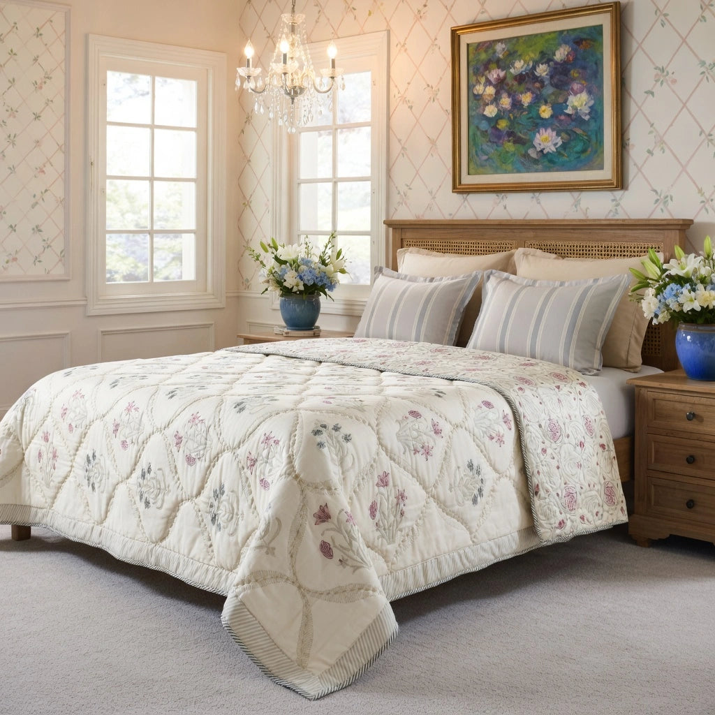 Double Bed Hand Block Printed Cotton Quilt