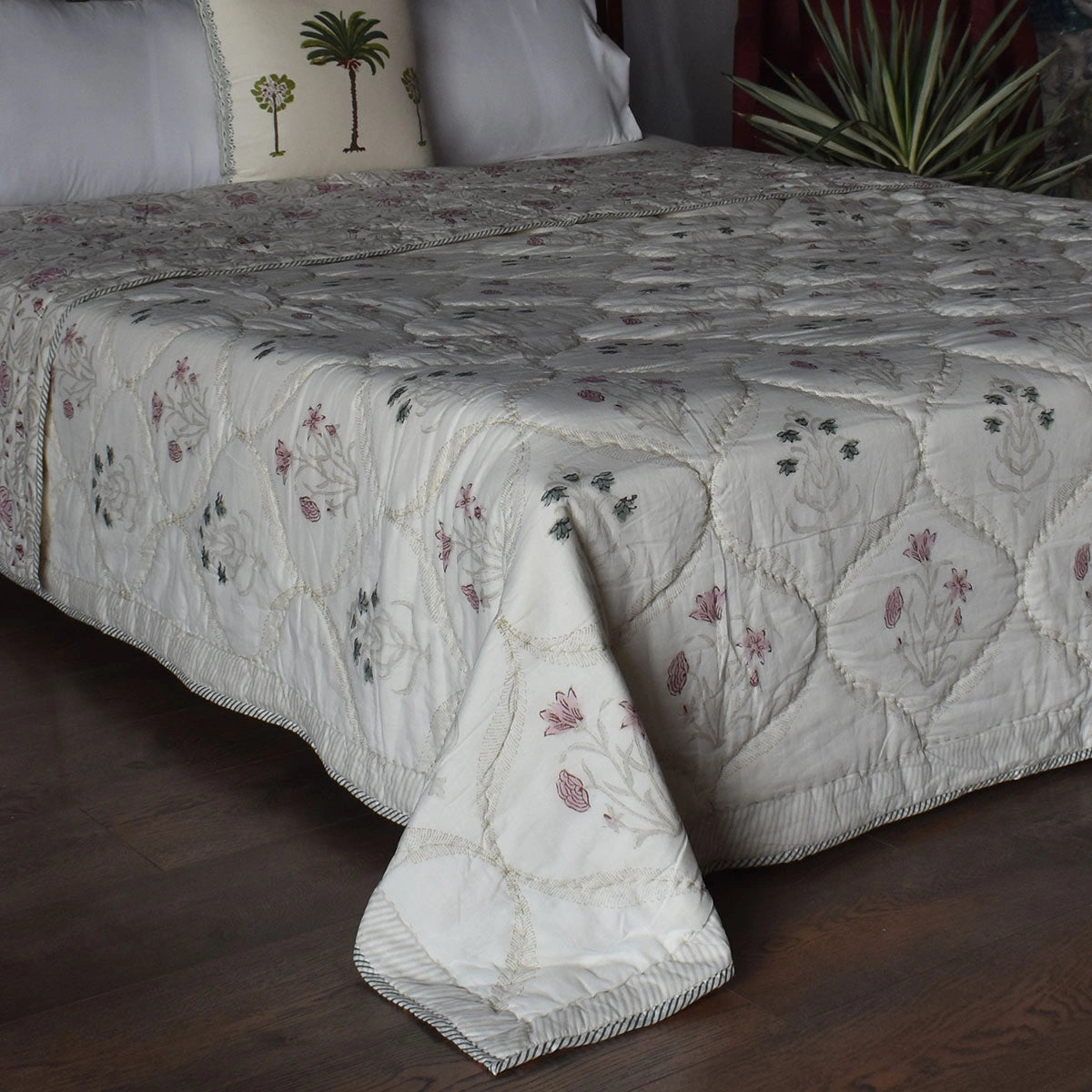 Double Bed Hand Block Printed Cotton Quilt