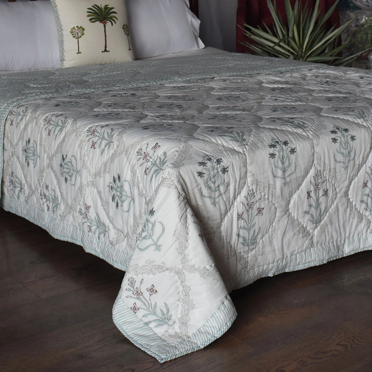 Double Bed Hand Block Printed Cotton Quilt