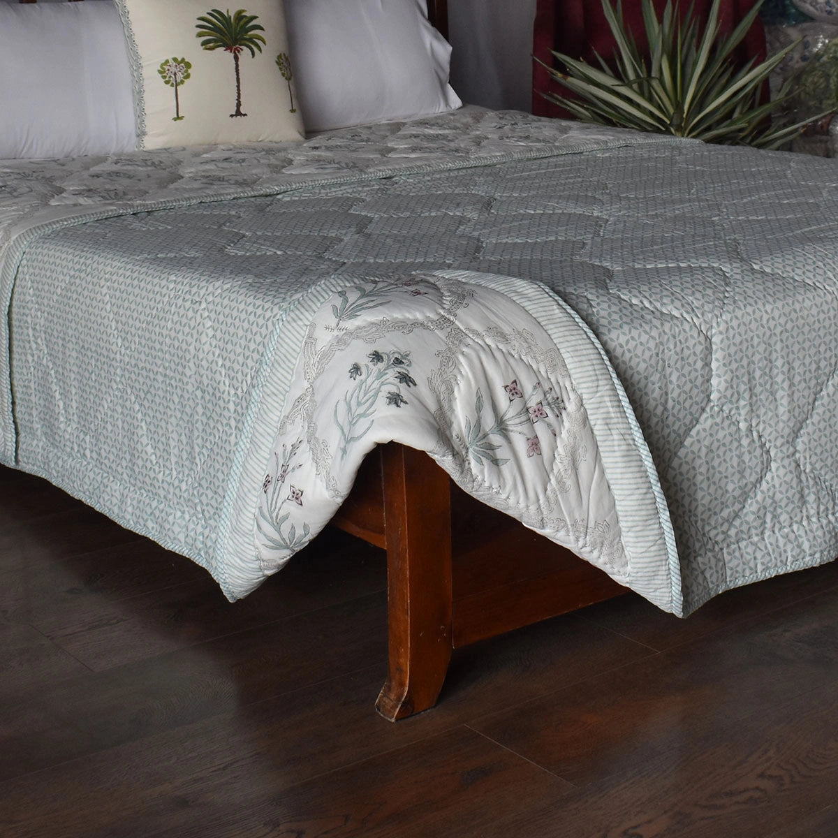 Double Bed Hand Block Printed Cotton Quilt
