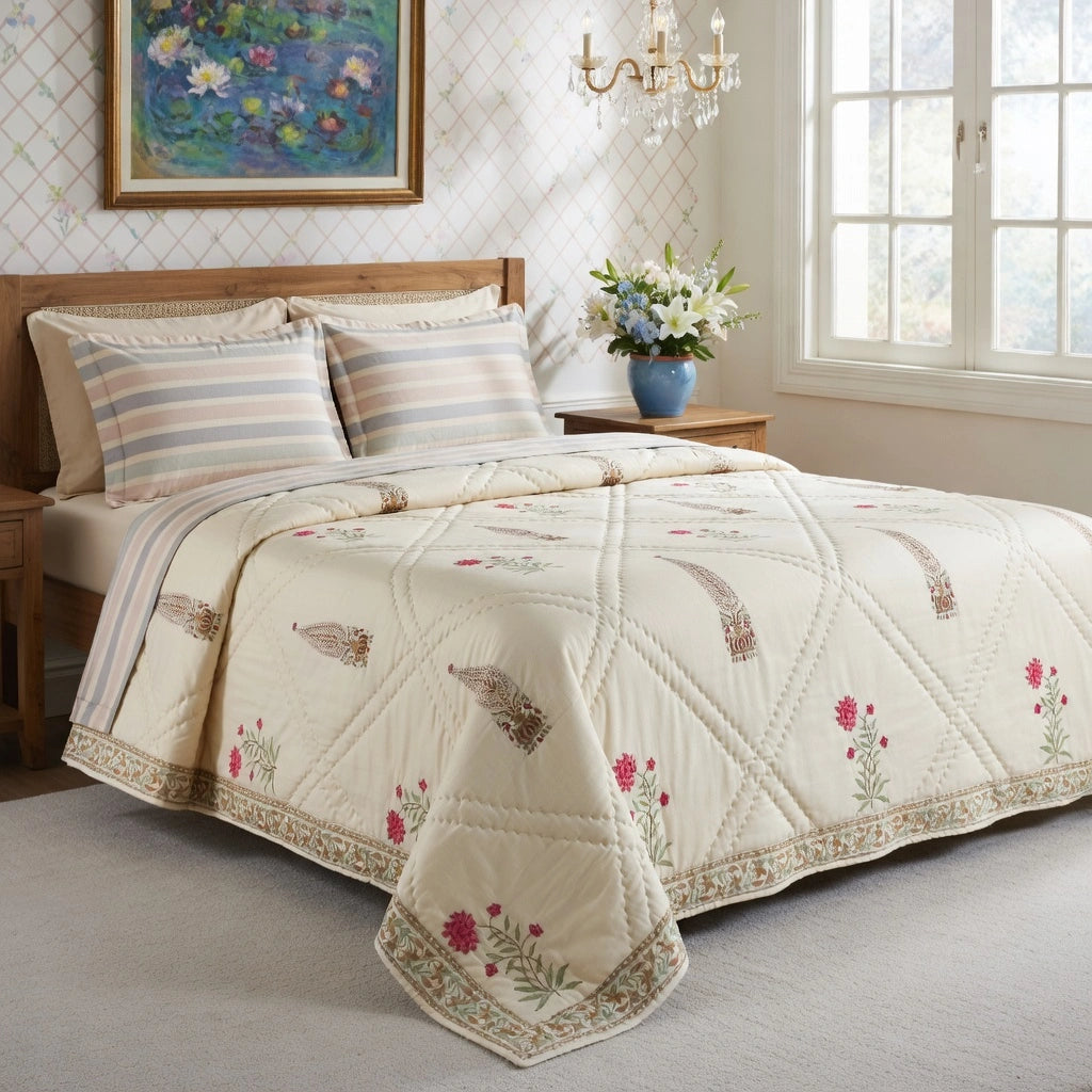 Handmade In Jaipur India Double Quilt