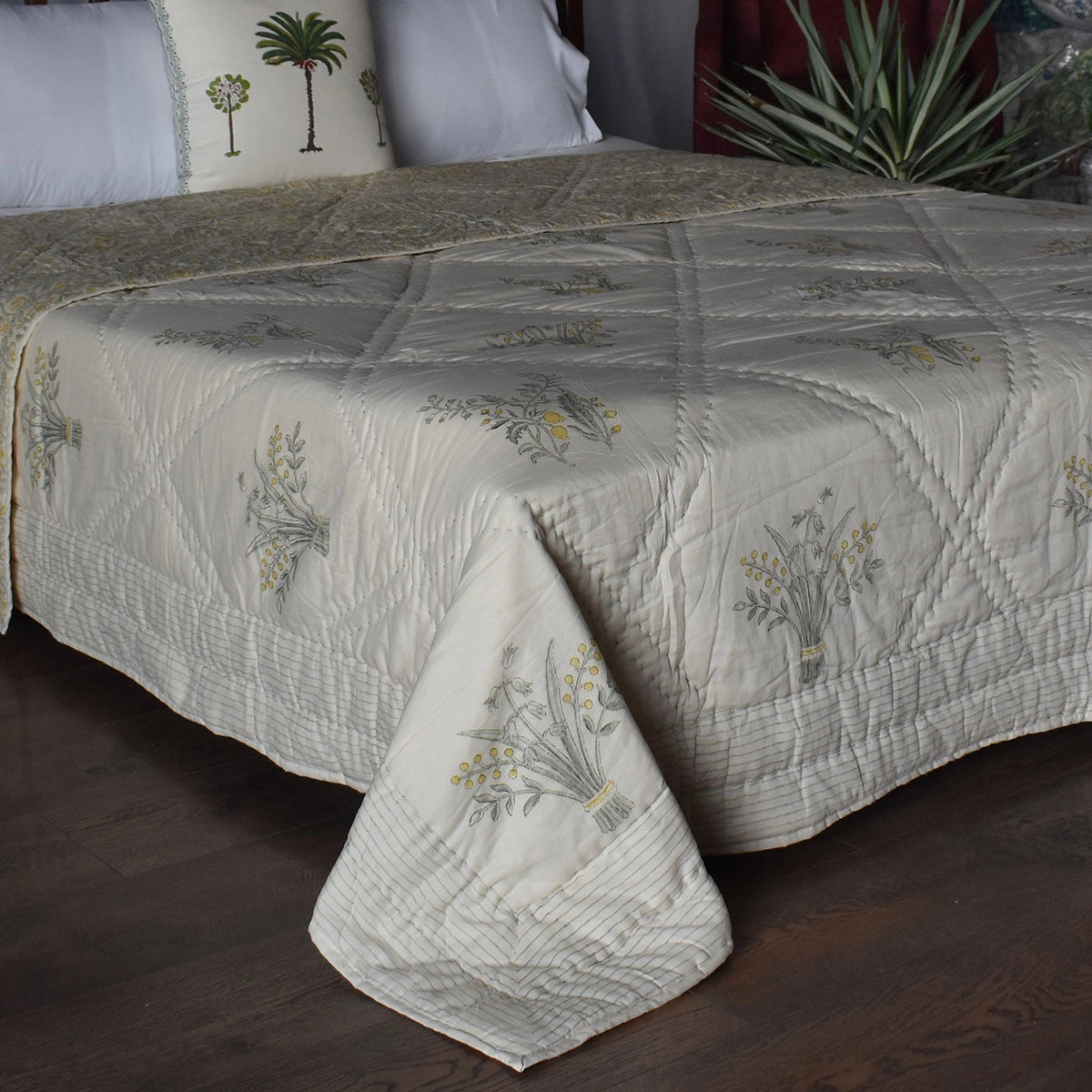 100% pure cotton double quilt