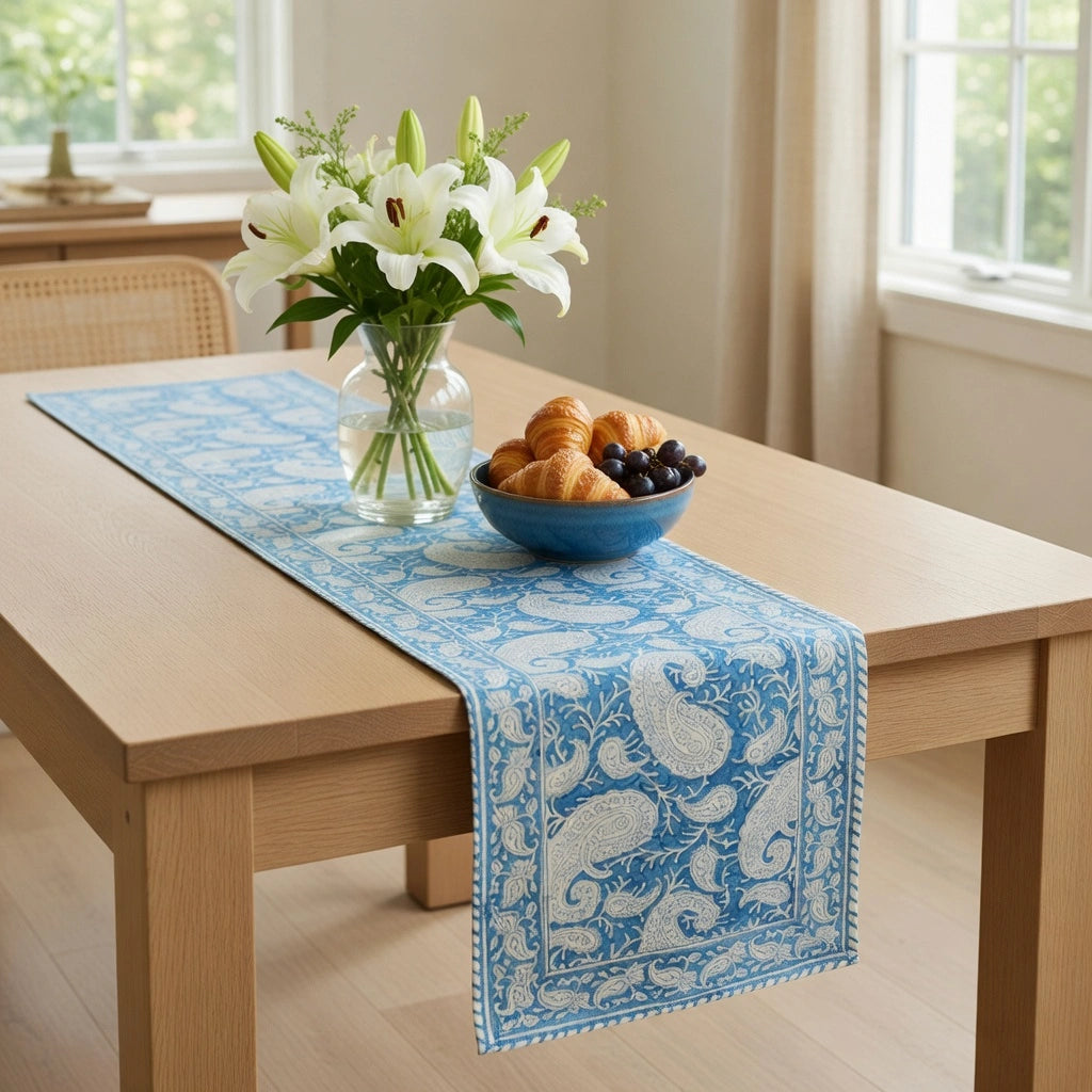 •	Cotton canvas table runner | Ambi Aqua Gud 200868