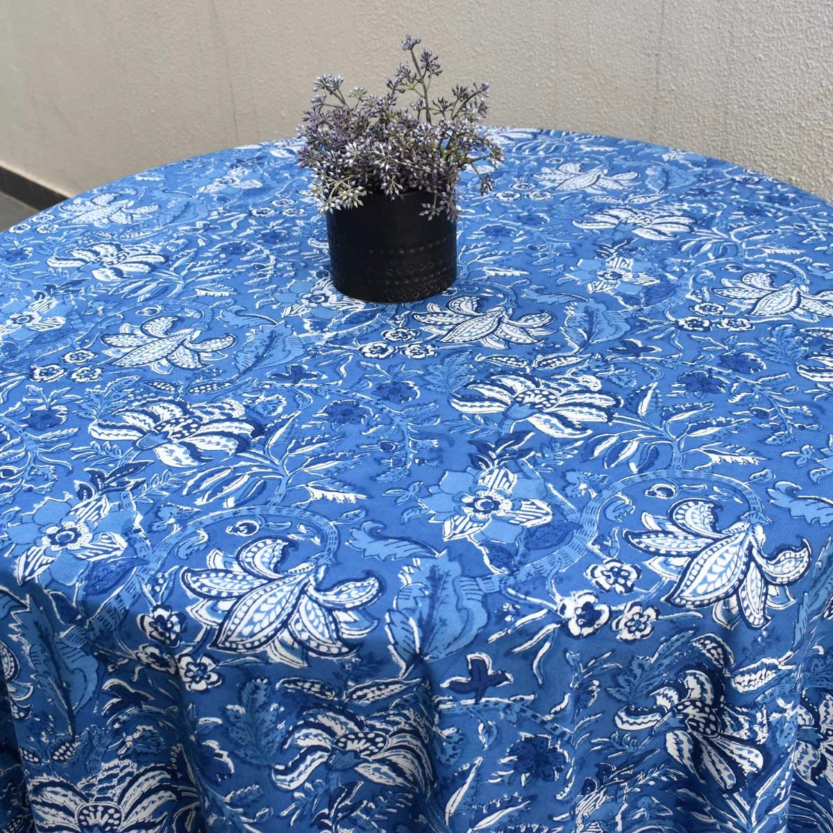 Round Tablecloth 275 Cms Anarkali Blue Gud