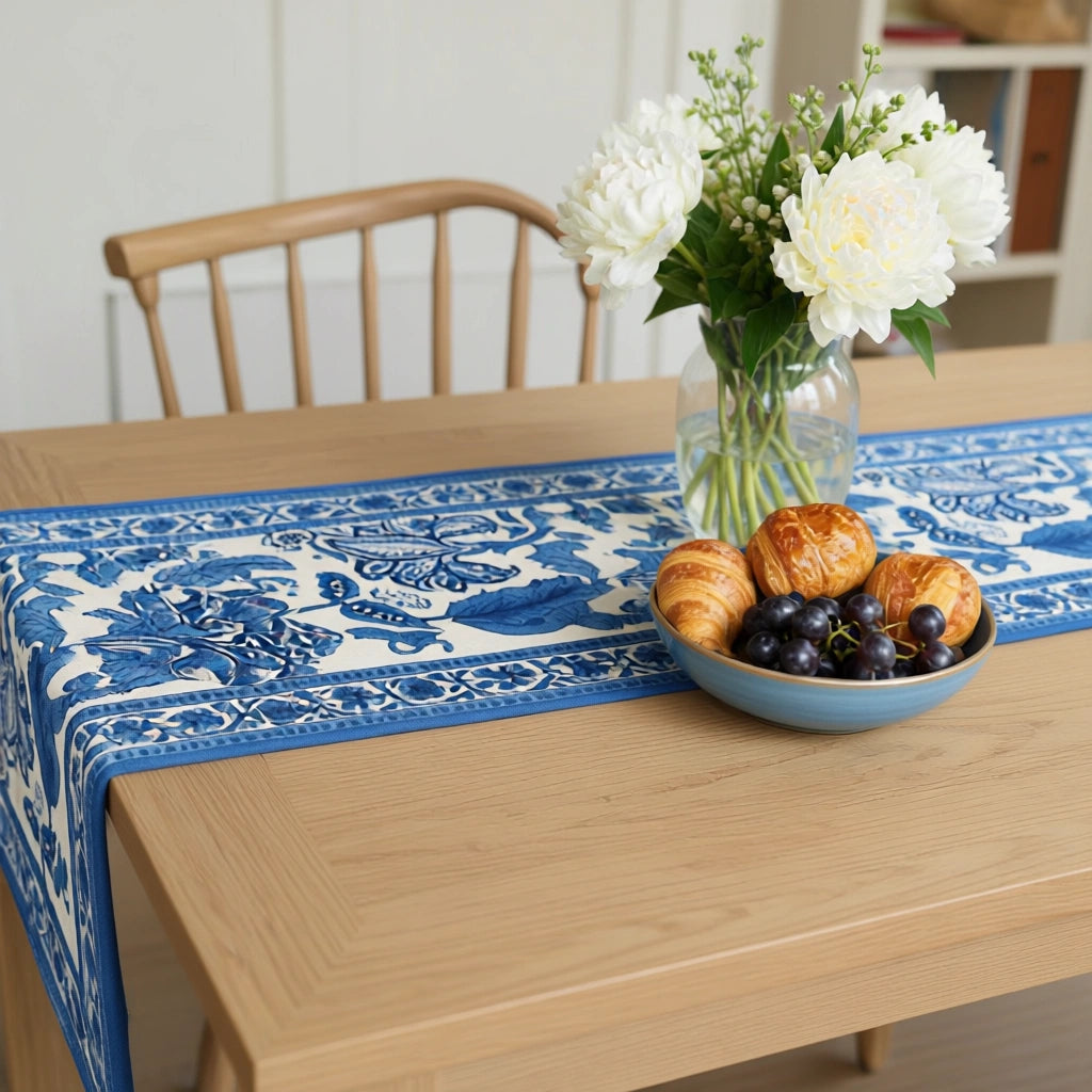 Small Table Runner Anarkali Blue Open