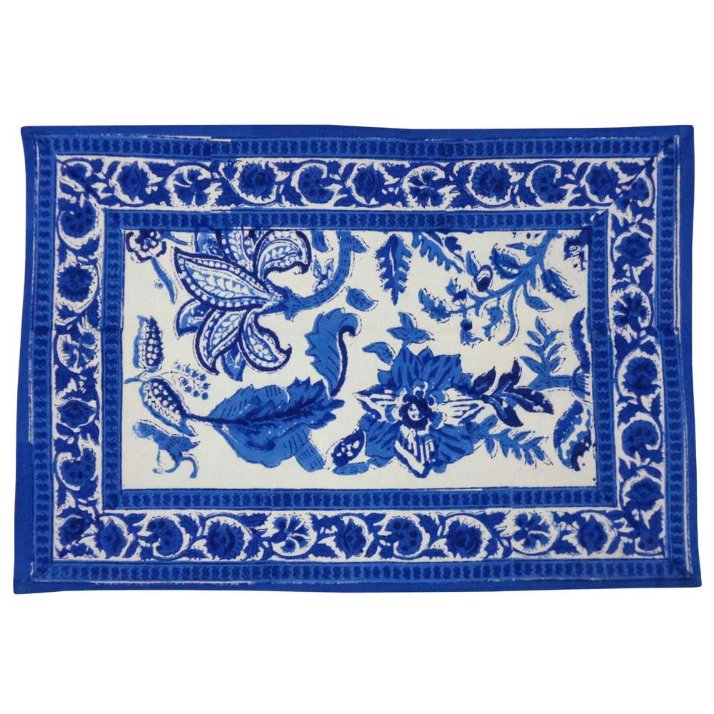 Natural Dye Table Mats (Set of 2 Table mats) | Anarkali Blue Open 106795