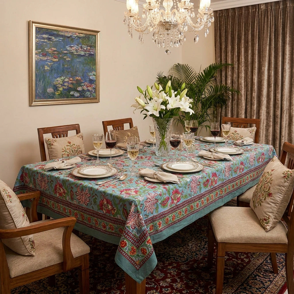 Family Dinner Table Cover in Pastel Green