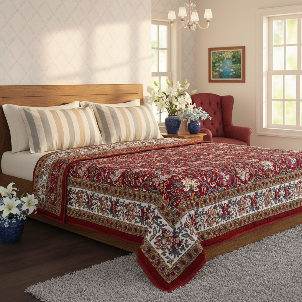 Jaipuri Razai Double Bed | Anarkali Red Gud 201397