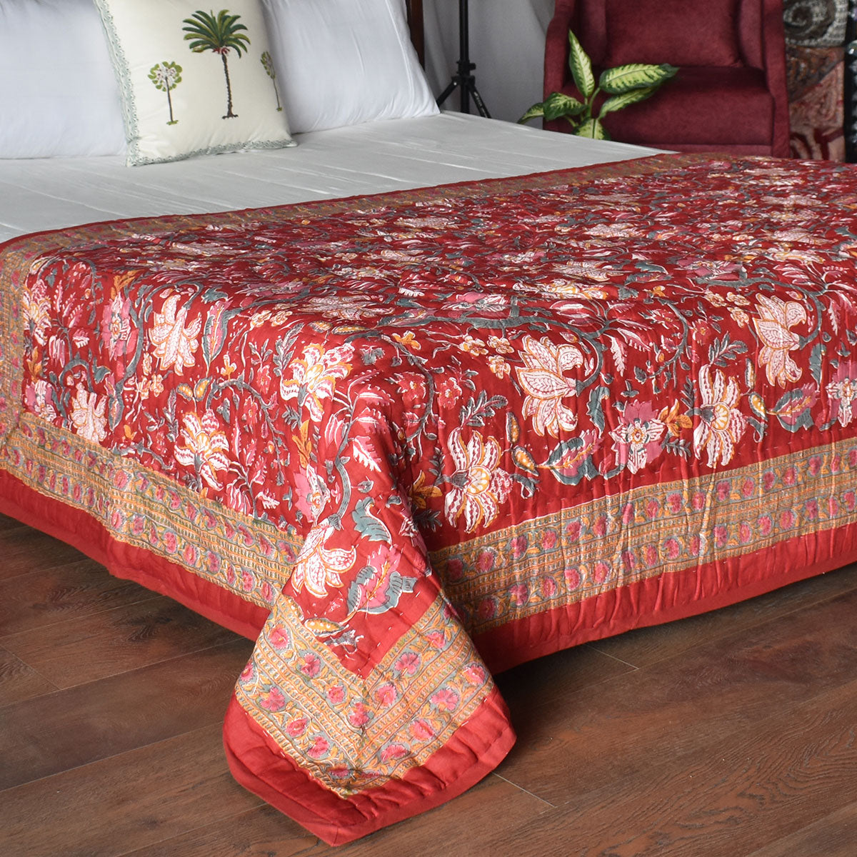 Reversible quilt bedding Single Size | Anarkali Red Gud 201397
