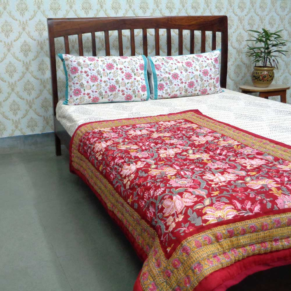Jaipuri Razai Baby – 100x140 cm Jaipur Razai | Anarkali Red Gud 201397