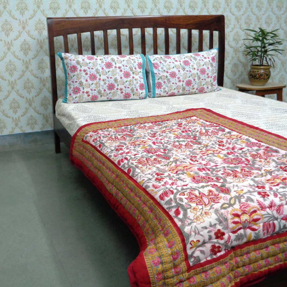 Jaipuri Razai Baby – 100x140 cm Jaipur Razai | Anarkali Red Gud 201397