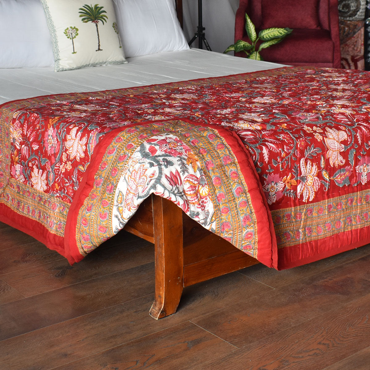 Reversible quilt bedding Single Size | Anarkali Red Gud 201397
