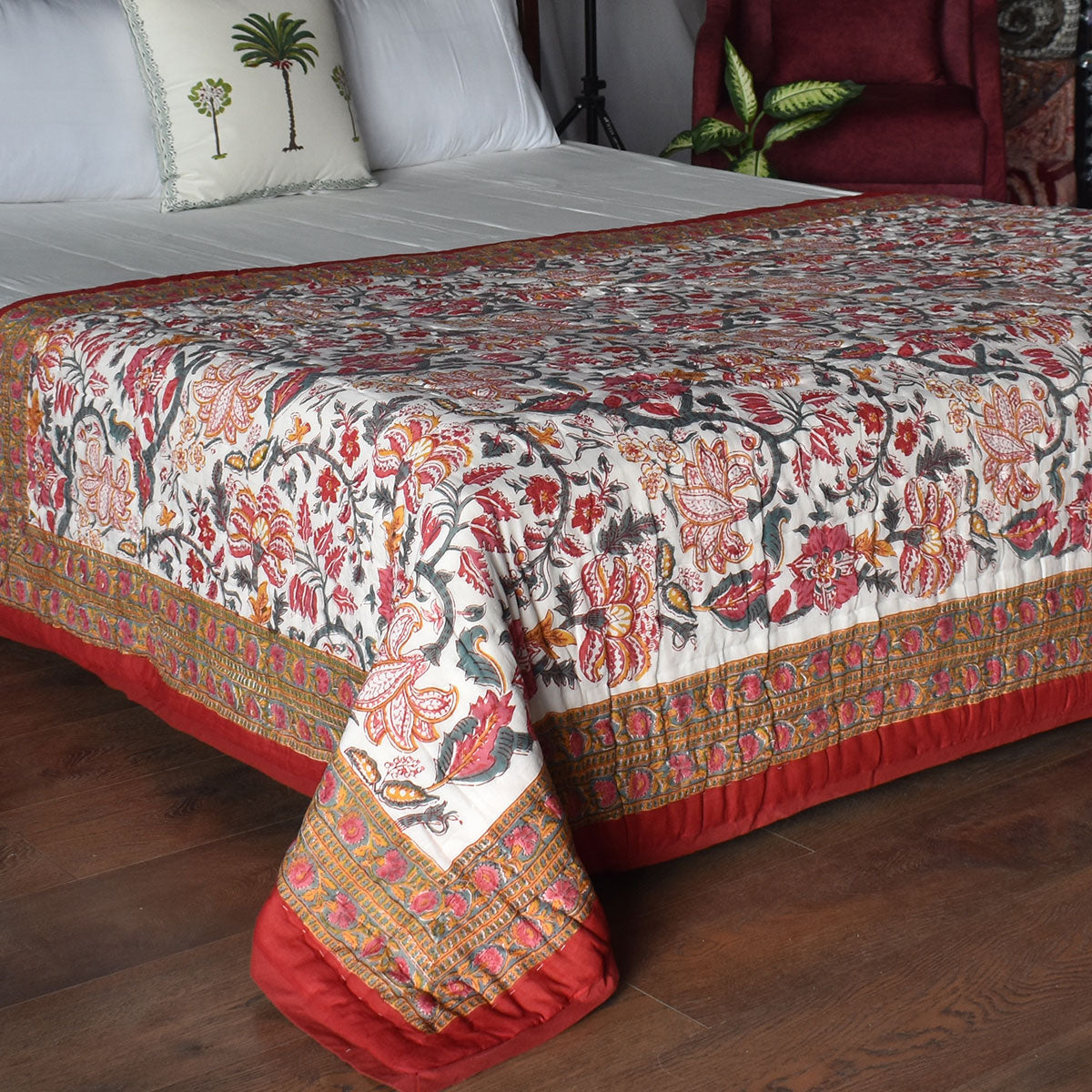 Reversible quilt bedding Single Size | Anarkali Red Gud 201397
