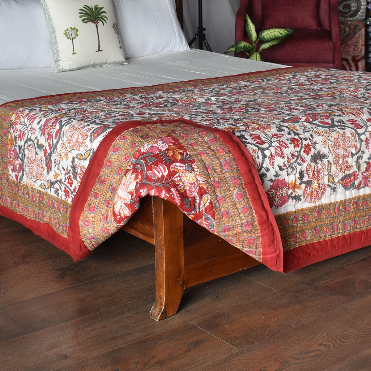 Reversible quilt bedding Single Size | Anarkali Red Gud 201397
