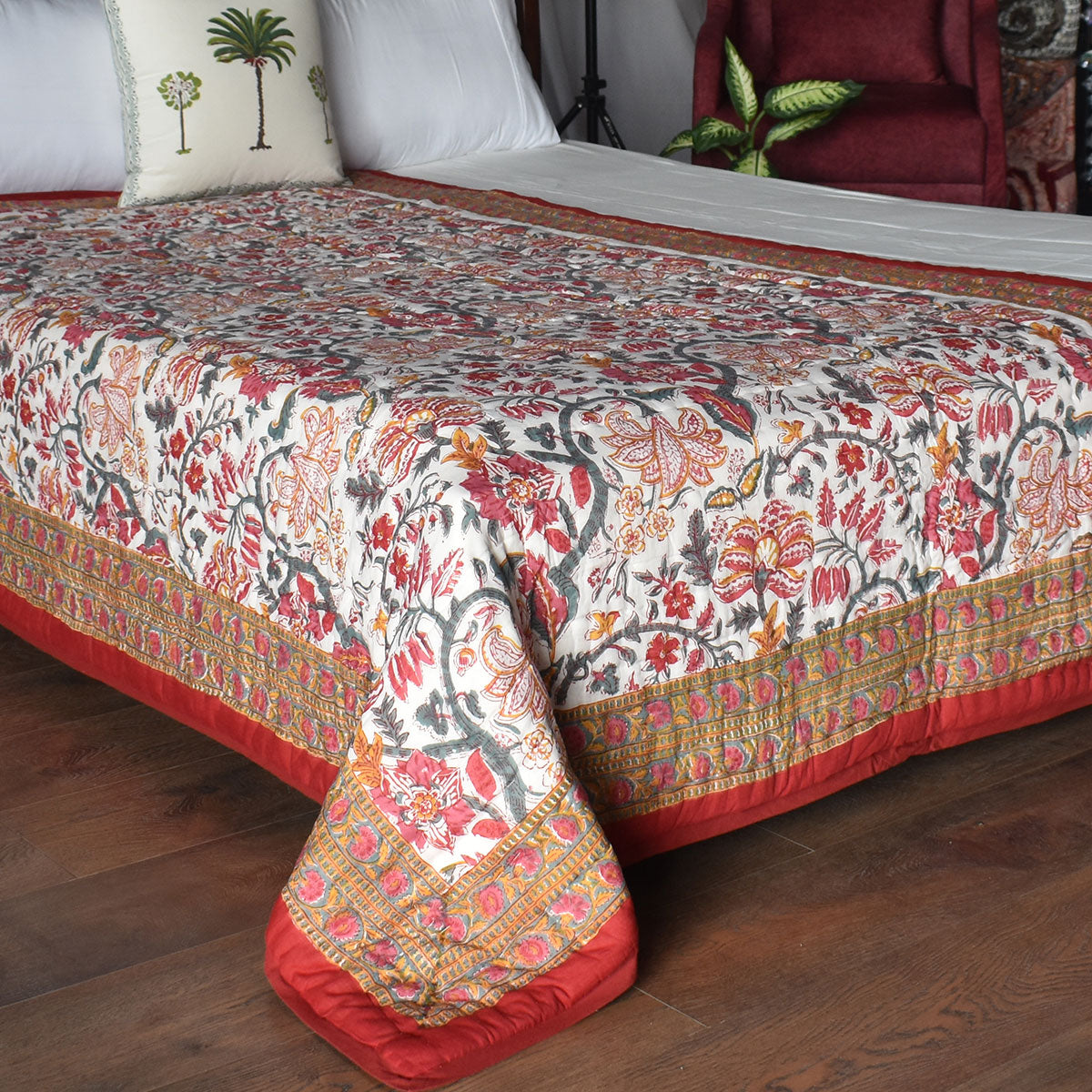 Reversible quilt bedding Single Size | Anarkali Red Gud 201397