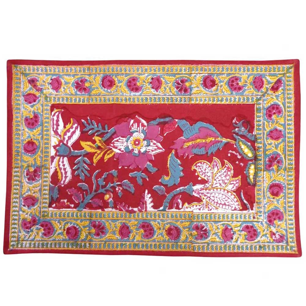 Indian Artisan Table Mats (Set of 2 Table mats) | Anarkali Red Gud 201397