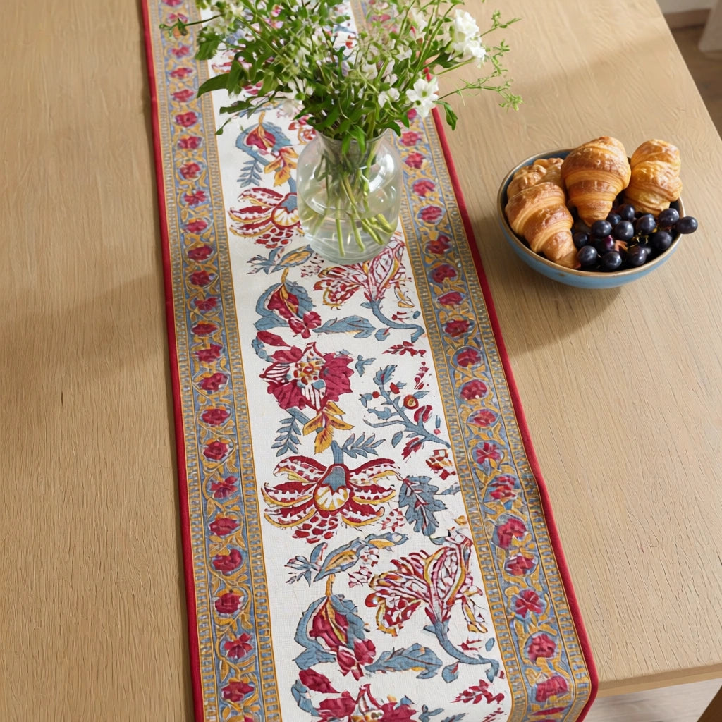 33 X 120 Cm Table Runner Anarkali Red Open
