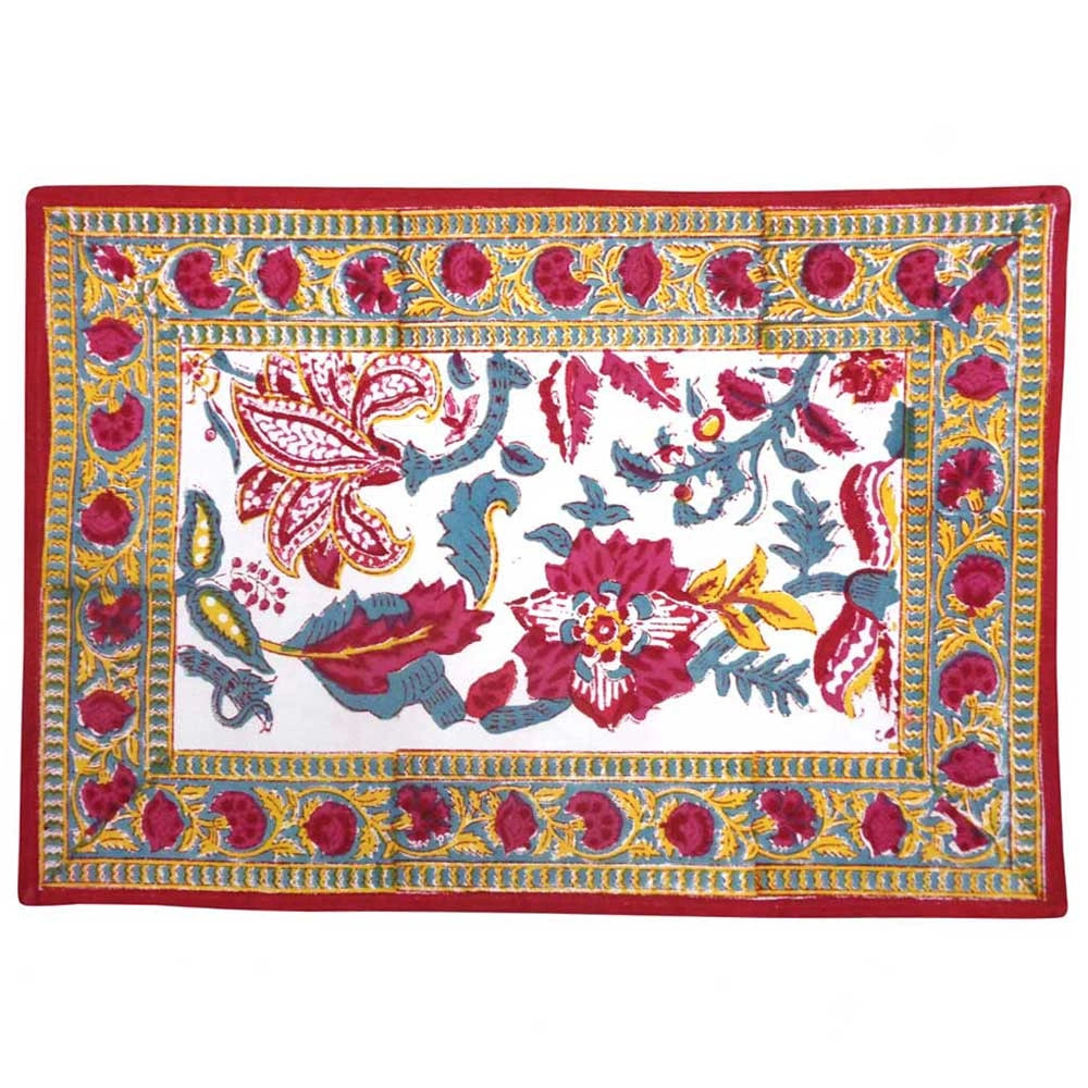 Ethnic Print Table Mats (Set of 2 Table mats) | Anarkali Red Open 200652