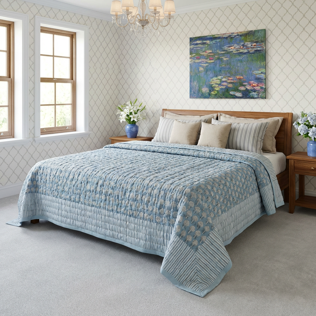 Jaipuri Razai Medium Artichoke Pearl Blue 251210