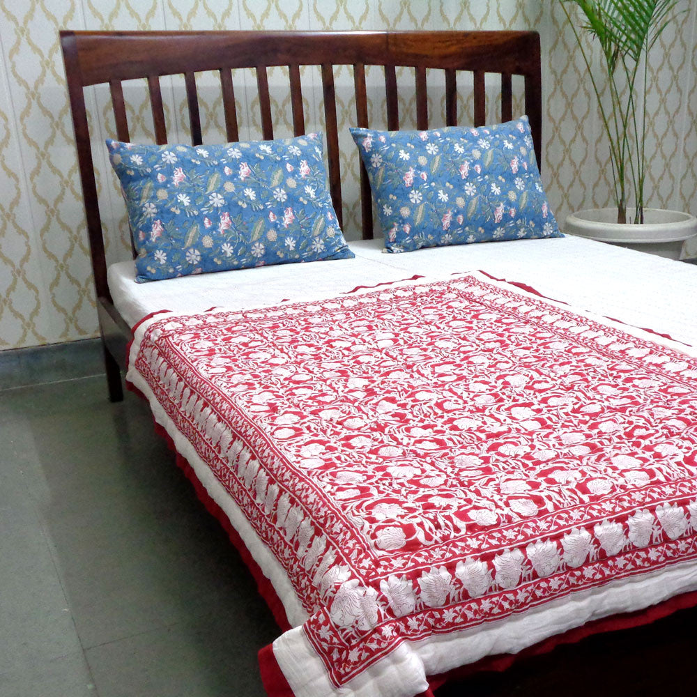 Hand Block Print Baby Blanket – 100x140 cm Jaipur Razai | Bauhaus Lolipop 502191