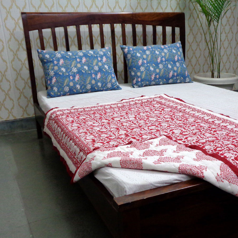 Hand Block Print Baby Blanket – 100x140 cm Jaipur Razai | Bauhaus Lolipop 502191