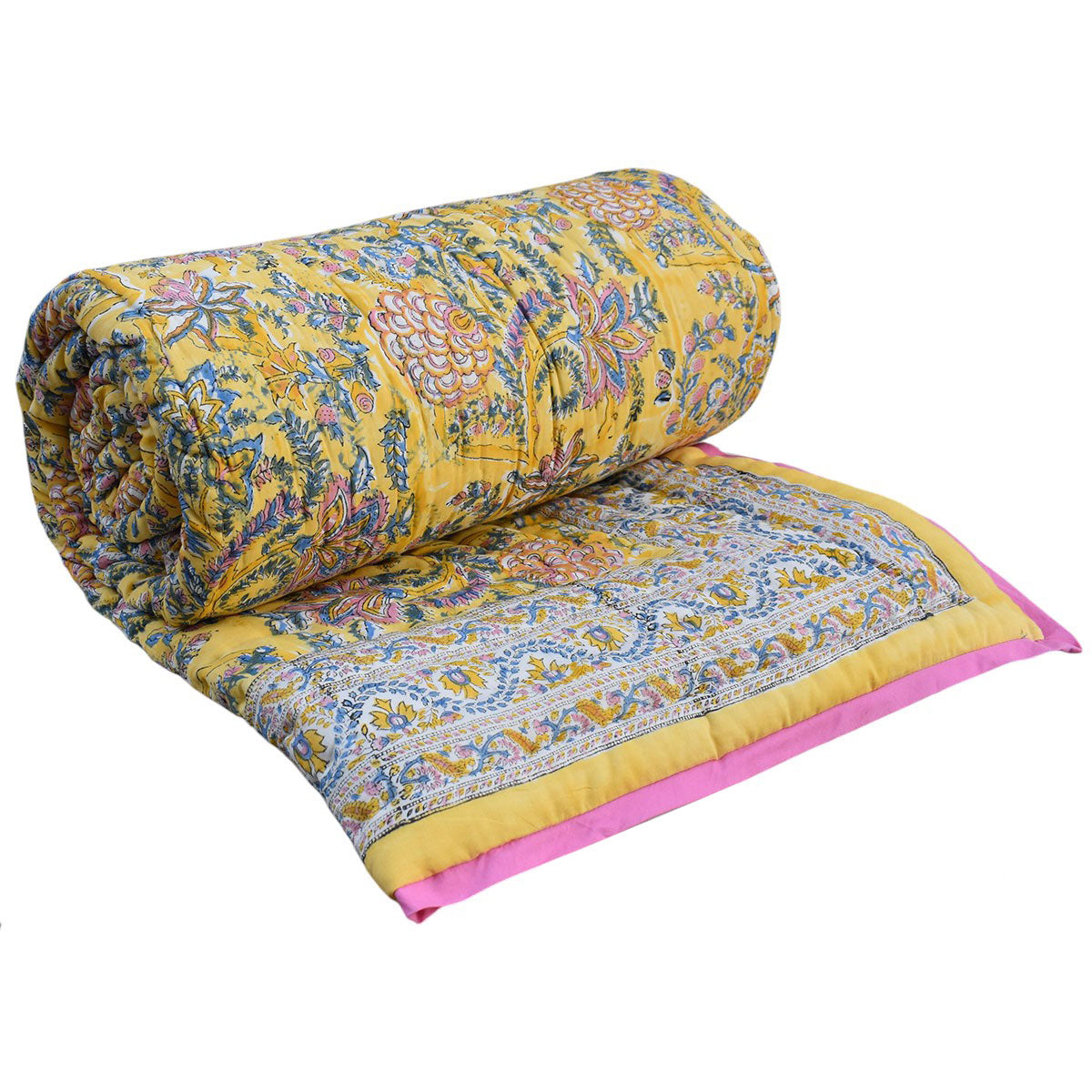 Hand Printed King Size Quilt | Bela Lime 906220
