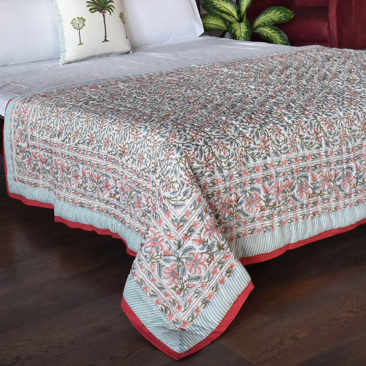 Breathable Natural Fiber Single Quilt | Berry Pink 106128