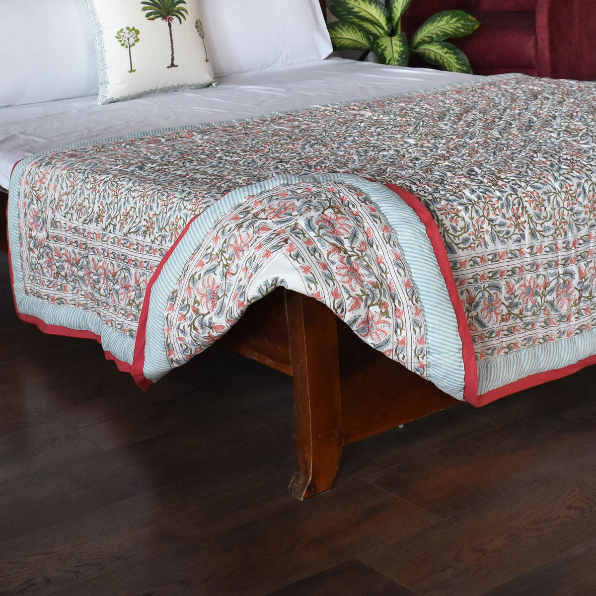 Breathable Natural Fiber Single Quilt | Berry Pink 106128