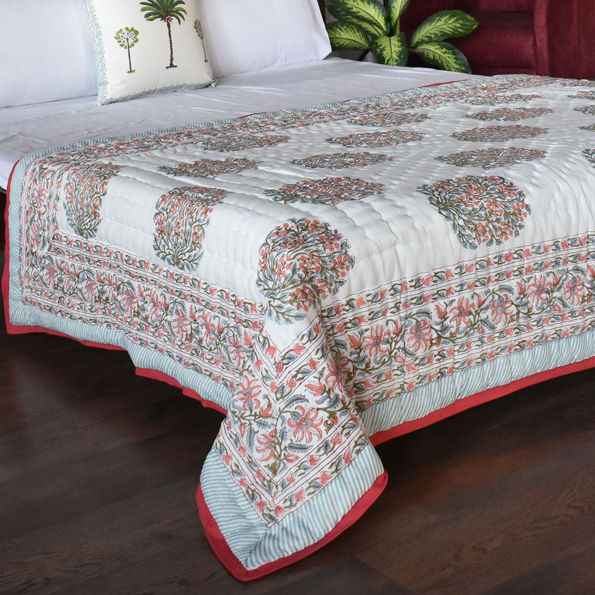 Breathable Natural Fiber Single Quilt | Berry Pink 106128