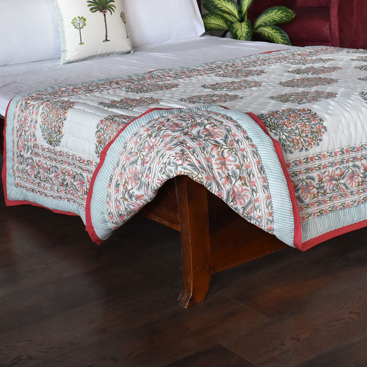 Breathable Natural Fiber Single Quilt | Berry Pink 106128