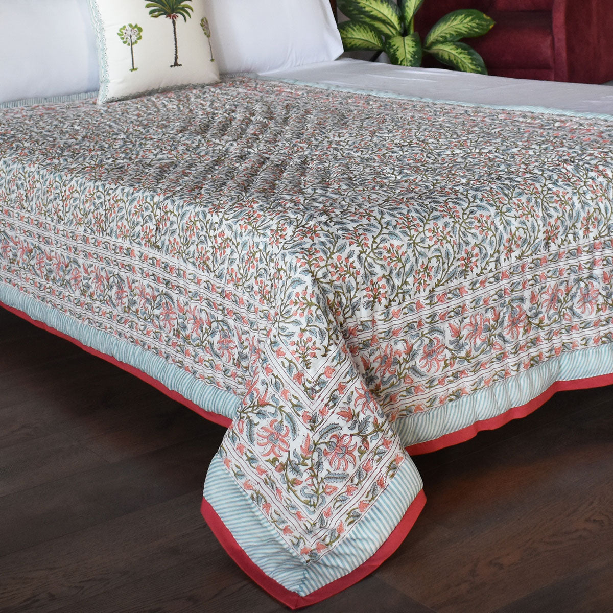 Breathable Natural Fiber Single Quilt | Berry Pink 106128
