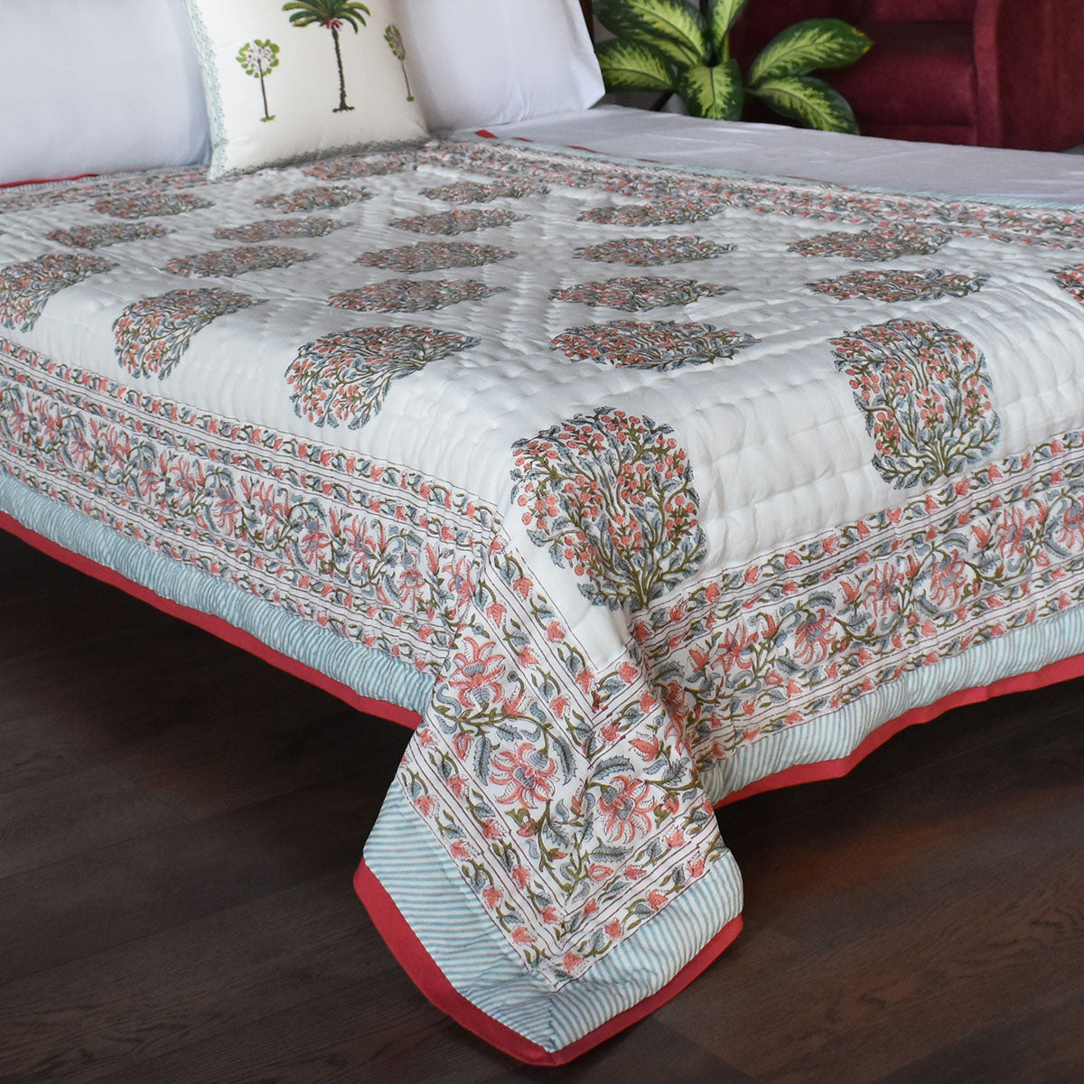 Breathable Natural Fiber Single Quilt | Berry Pink 106128