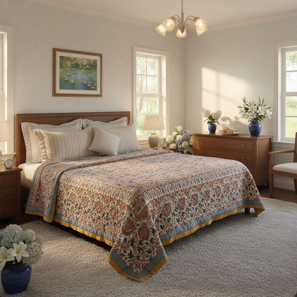 •	Soft MulMul Cotton Quilt | Bird Of Paradise Gud 204347