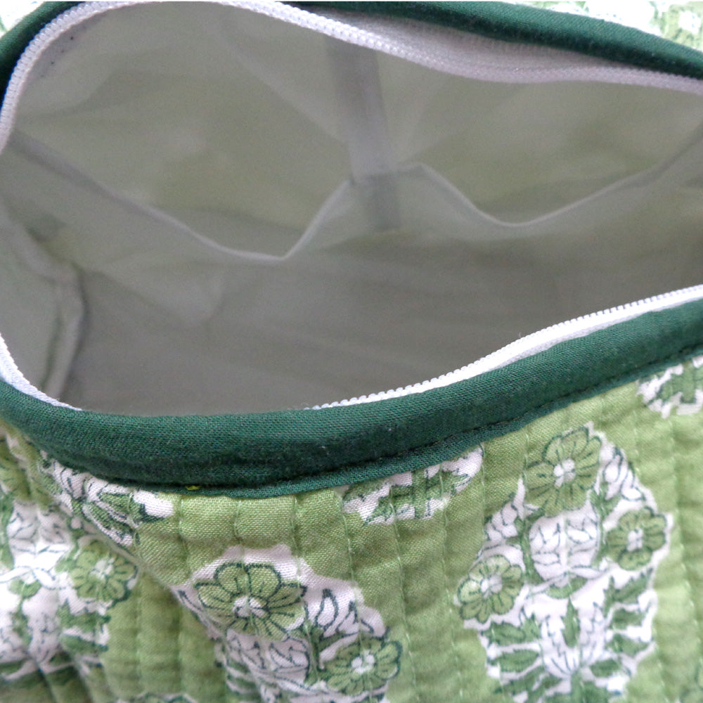 Floral Print Cosmetic Bag (Set of 2) | Boota Celadon Green Gud 100673