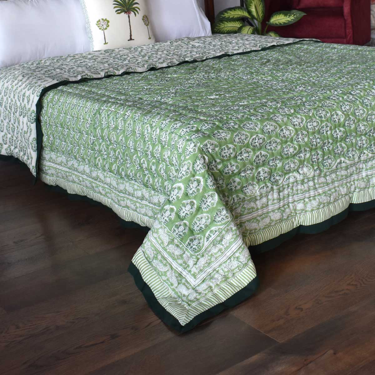 Cotton Quilt Double Size | Boota Celadon Green Gud 100673