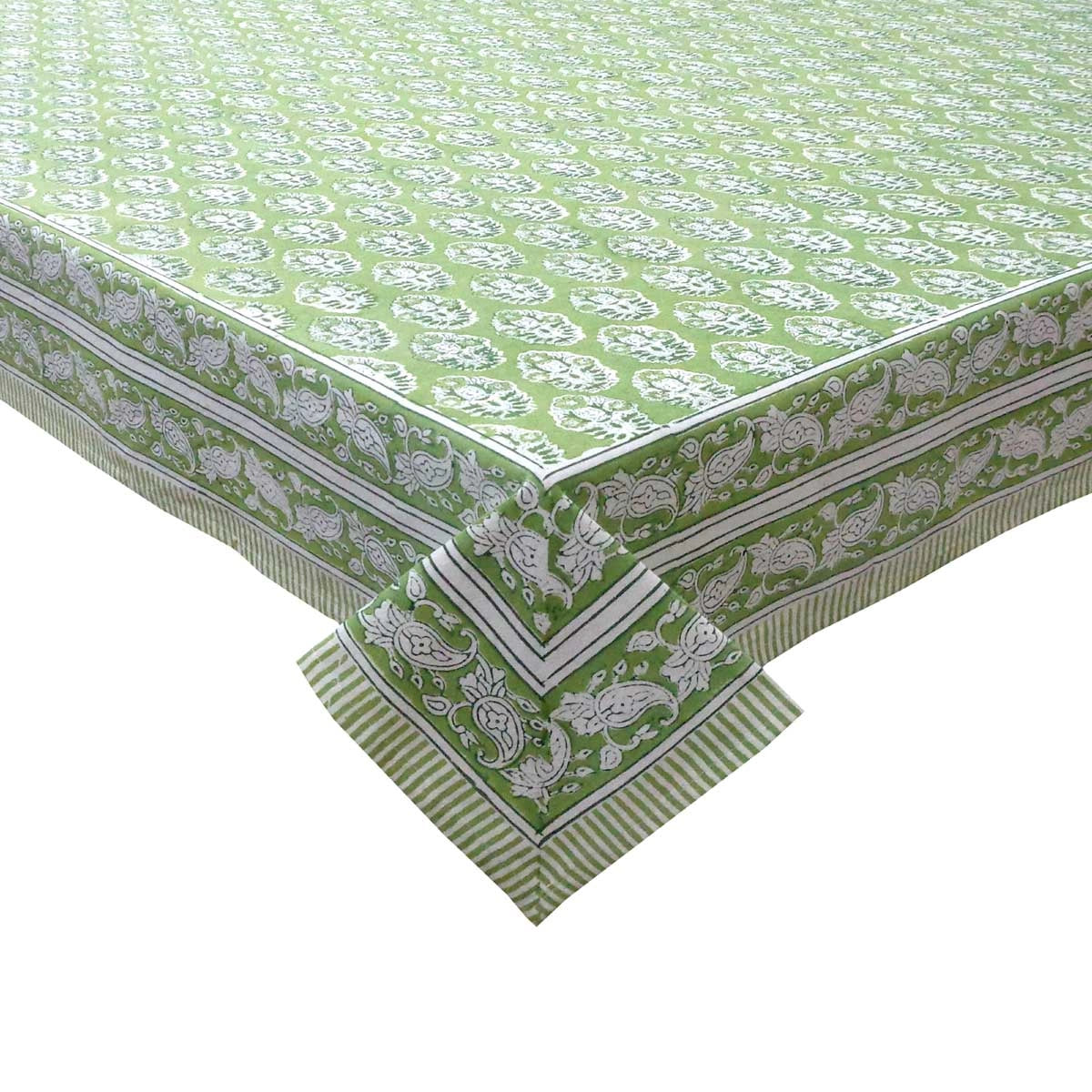 Fine Cotton Long Table Cover | Boota Celadon Green Gud 100673