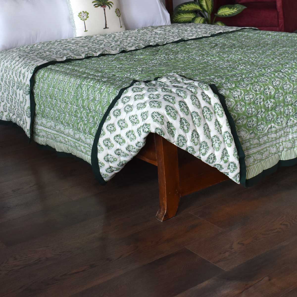 Cotton Quilt Double Size | Boota Celadon Green Gud 100673