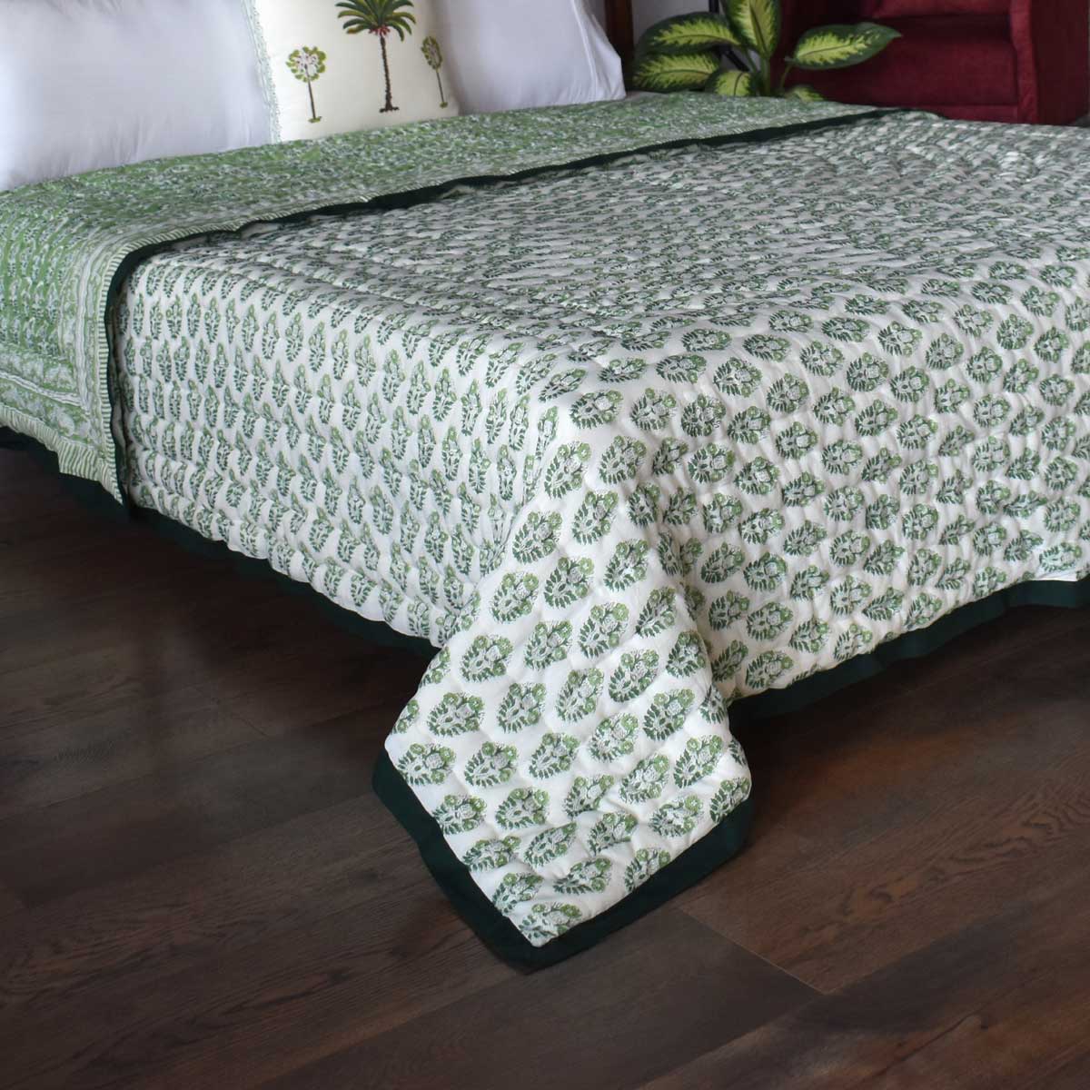 Cotton Quilt Double Size | Boota Celadon Green Gud 100673