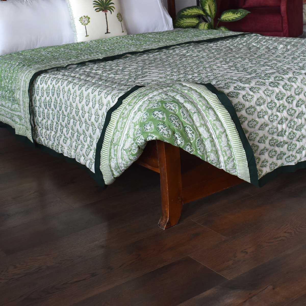 Cotton Quilt Double Size | Boota Celadon Green Gud 100673