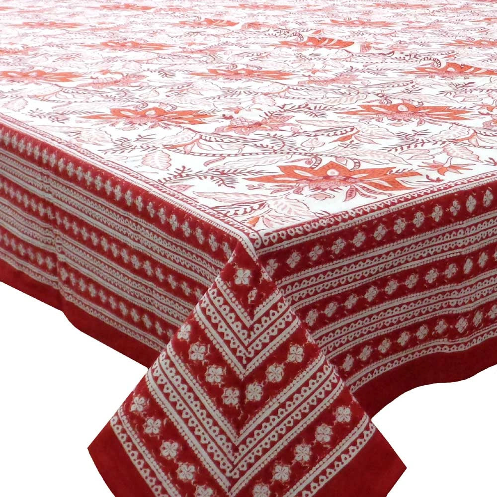Ethnic Print Large Tablecloth | Bossanova Red Open 103700