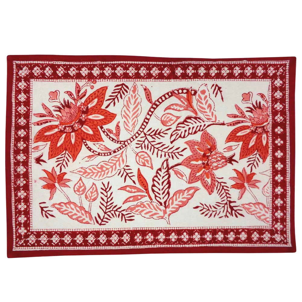 Holiday Table Decor (Set of 2 Table mats) | Bossanova Red Open 103700