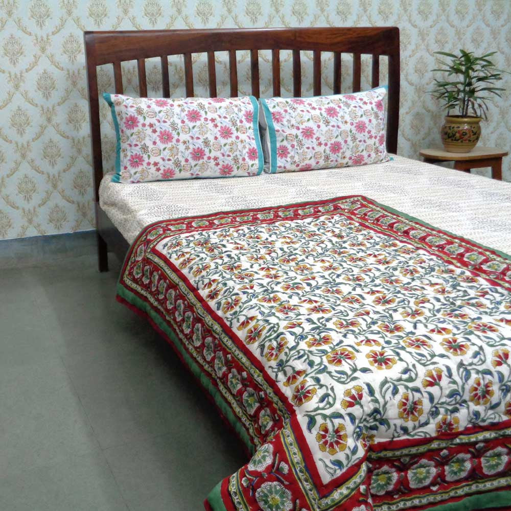 Soft Cotton Reversible Baby Blanket | Chakri Green 104402