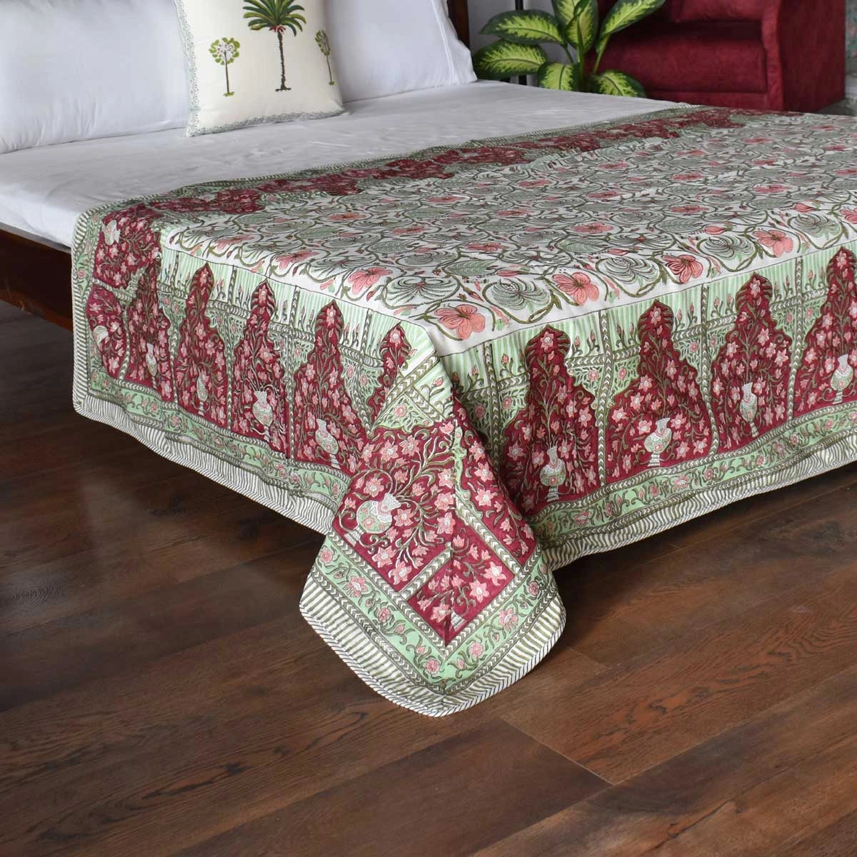 Jaipuri Hand Block Printed Dohar | Chakri Phool 230848