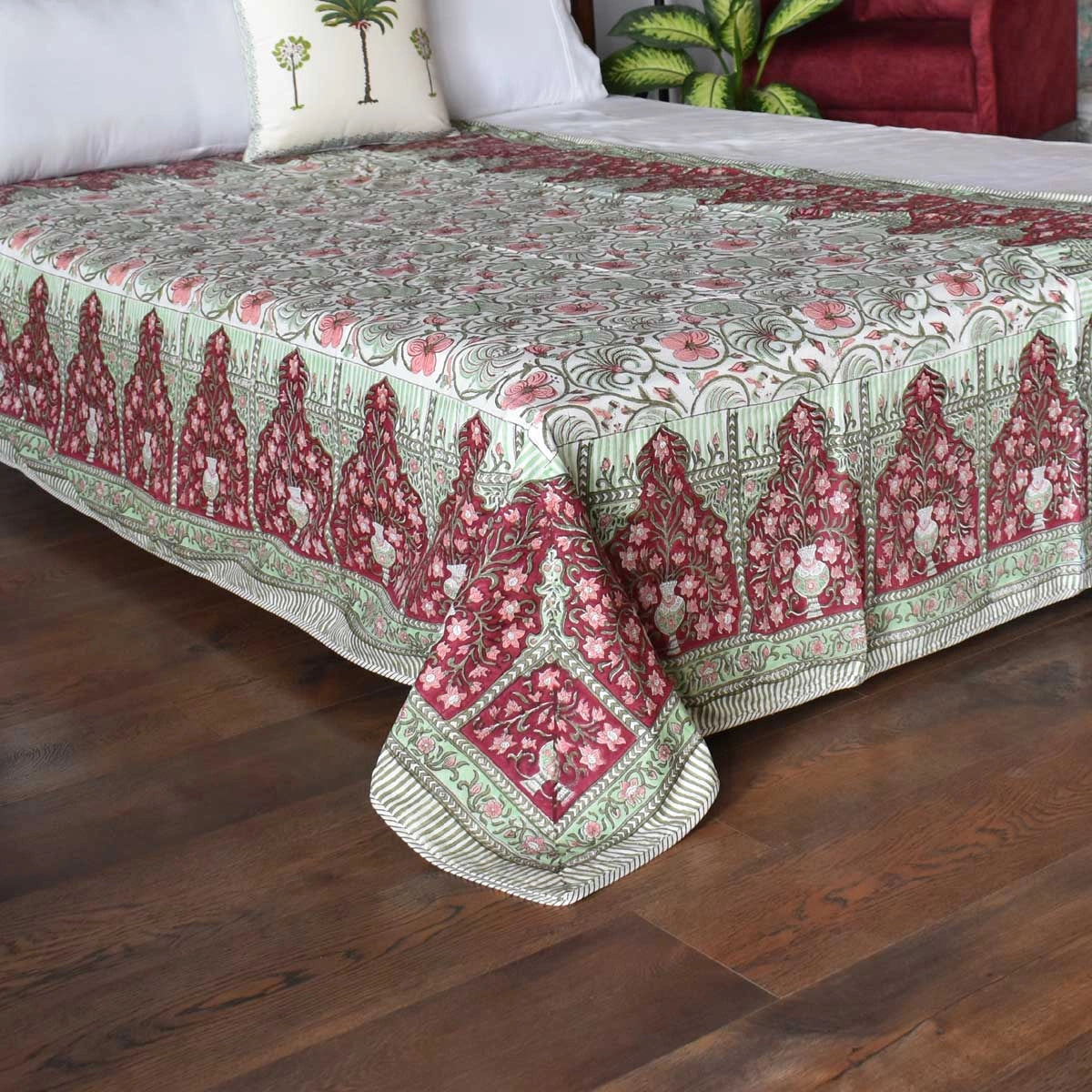 Jaipuri Hand Block Printed Dohar | Chakri Phool 230848