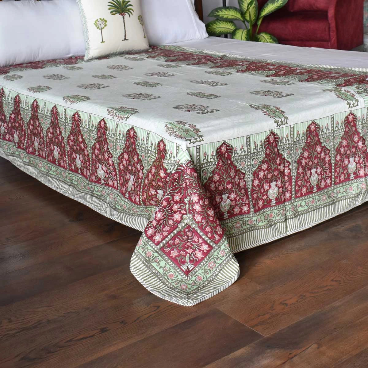 Jaipuri Hand Block Printed Dohar | Chakri Phool 230848