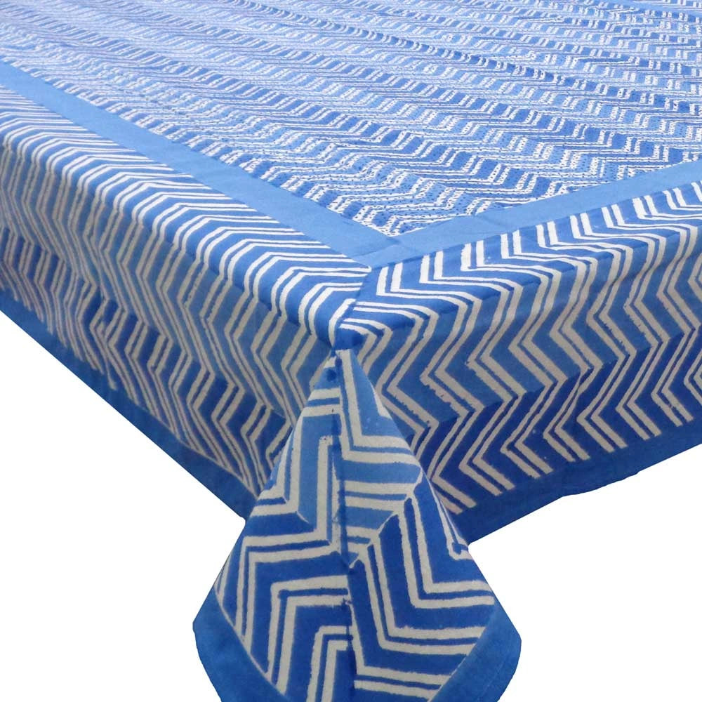 12 Seater Tablecloth ‚ 180x340 cms | Chevron Blue 107041